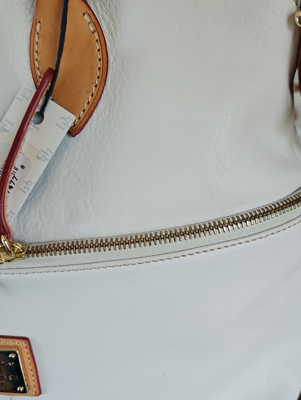 Dooney & Bourke White Pebble Leather Dillen Double Pocket Satchel - Picture 10 of 16
